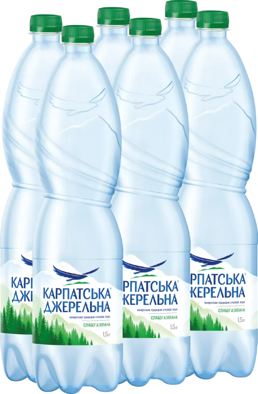 Вода Карпатська Джерельна слабогазована 1,5 л х 6 шт.