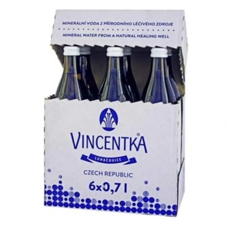 Вода слабогазована VINCENTKA 0,7 л у скляній пляшці, 6 шт.